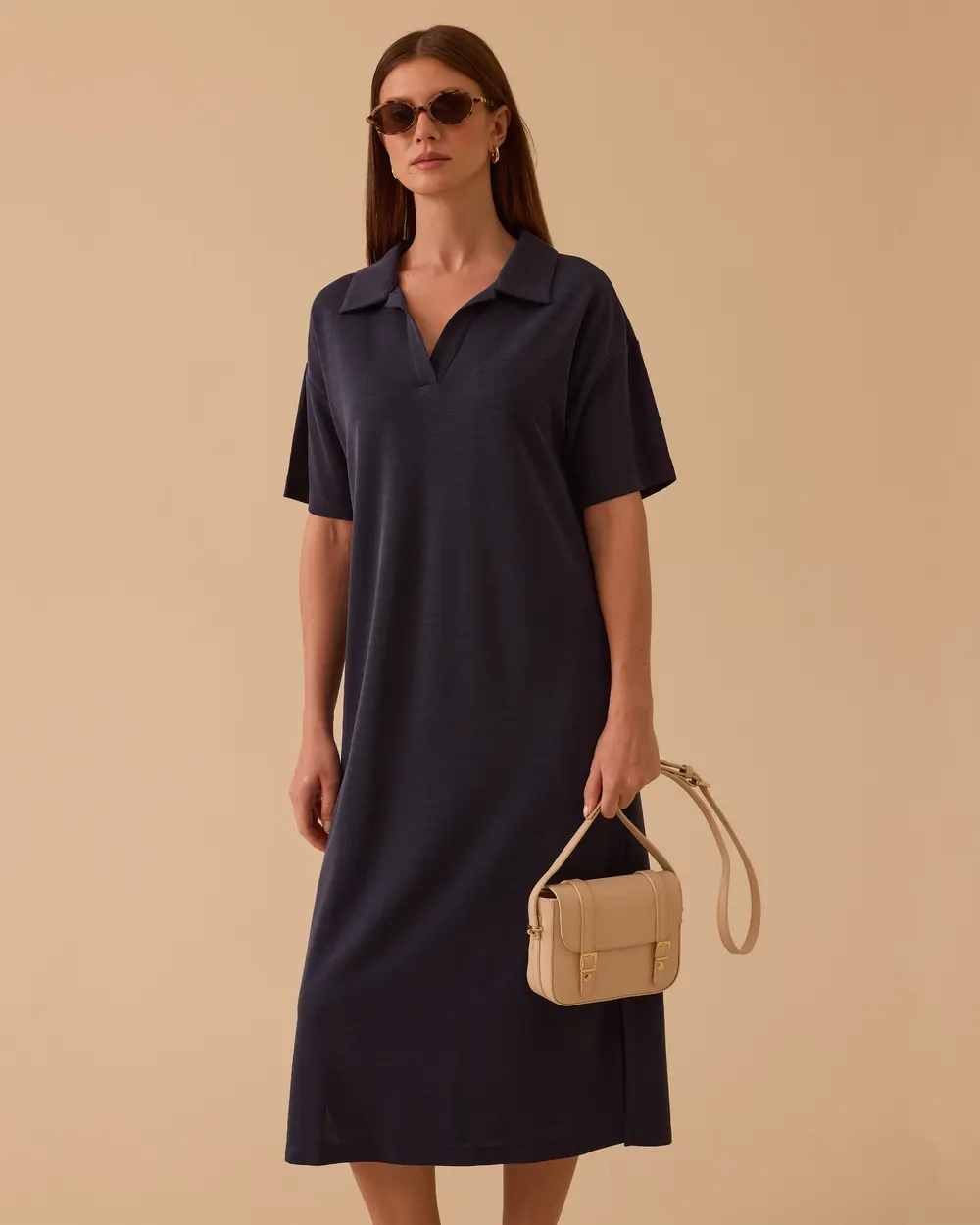 Polo Yaka Kısa Kollu Basic Elbise