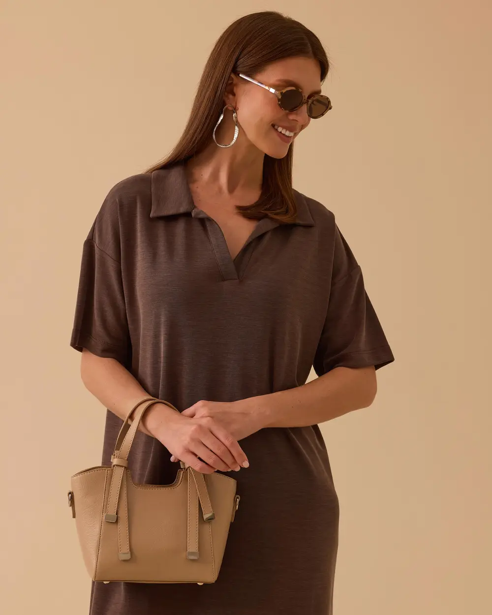 Polo Yaka Kısa Kollu Basic Elbise