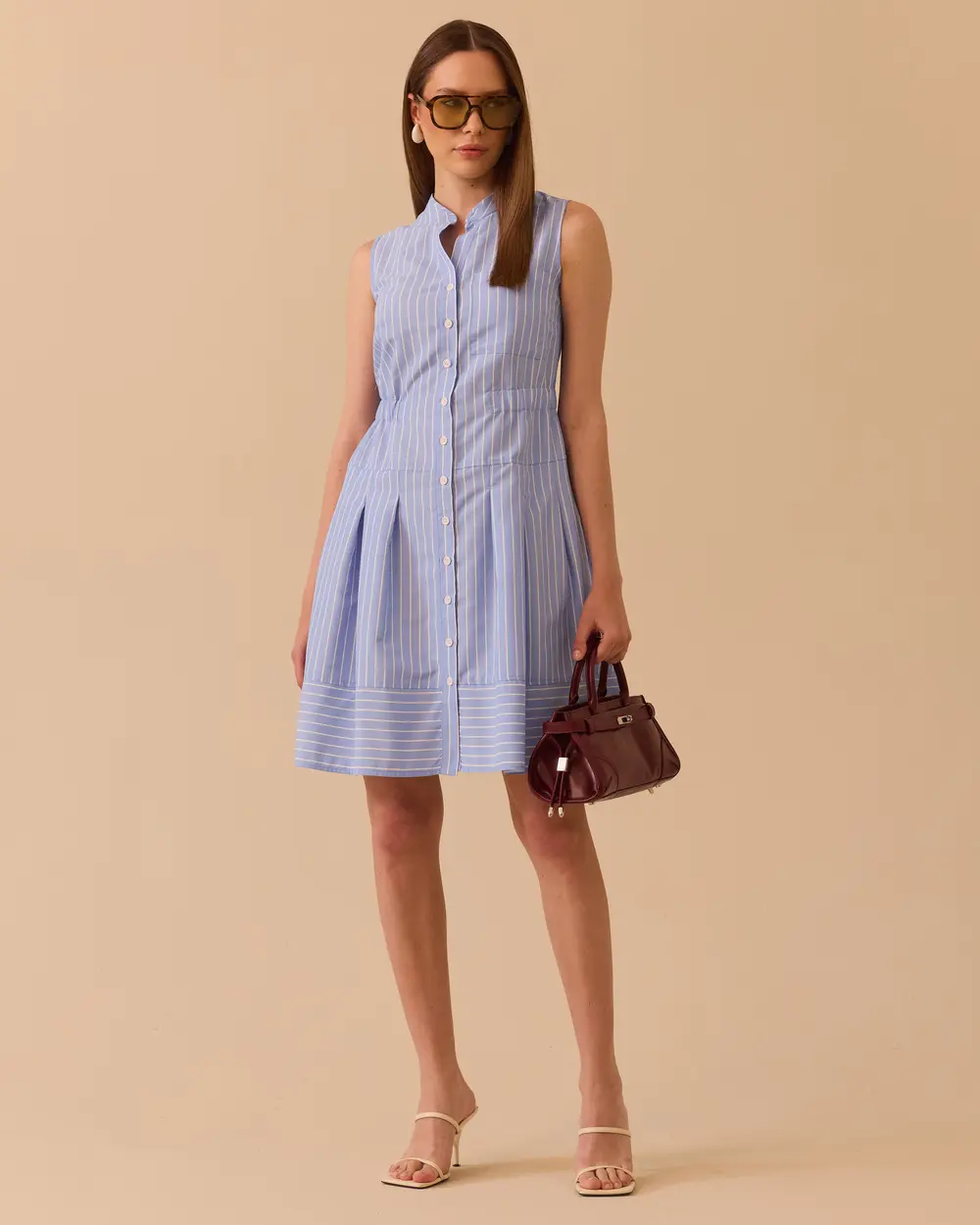 Judge Collar Striped Dress