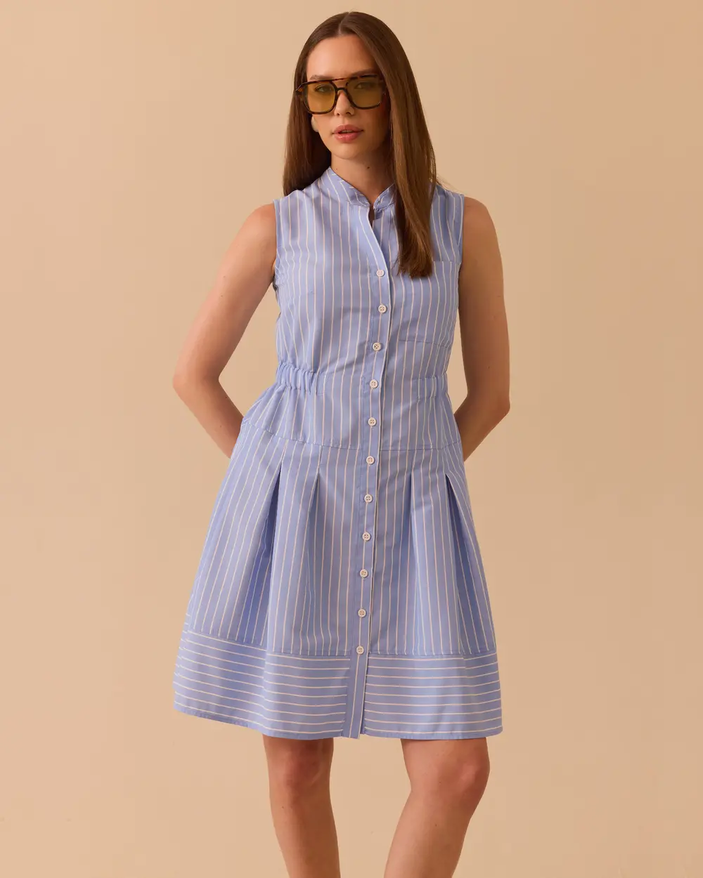 Judge Collar Striped Dress