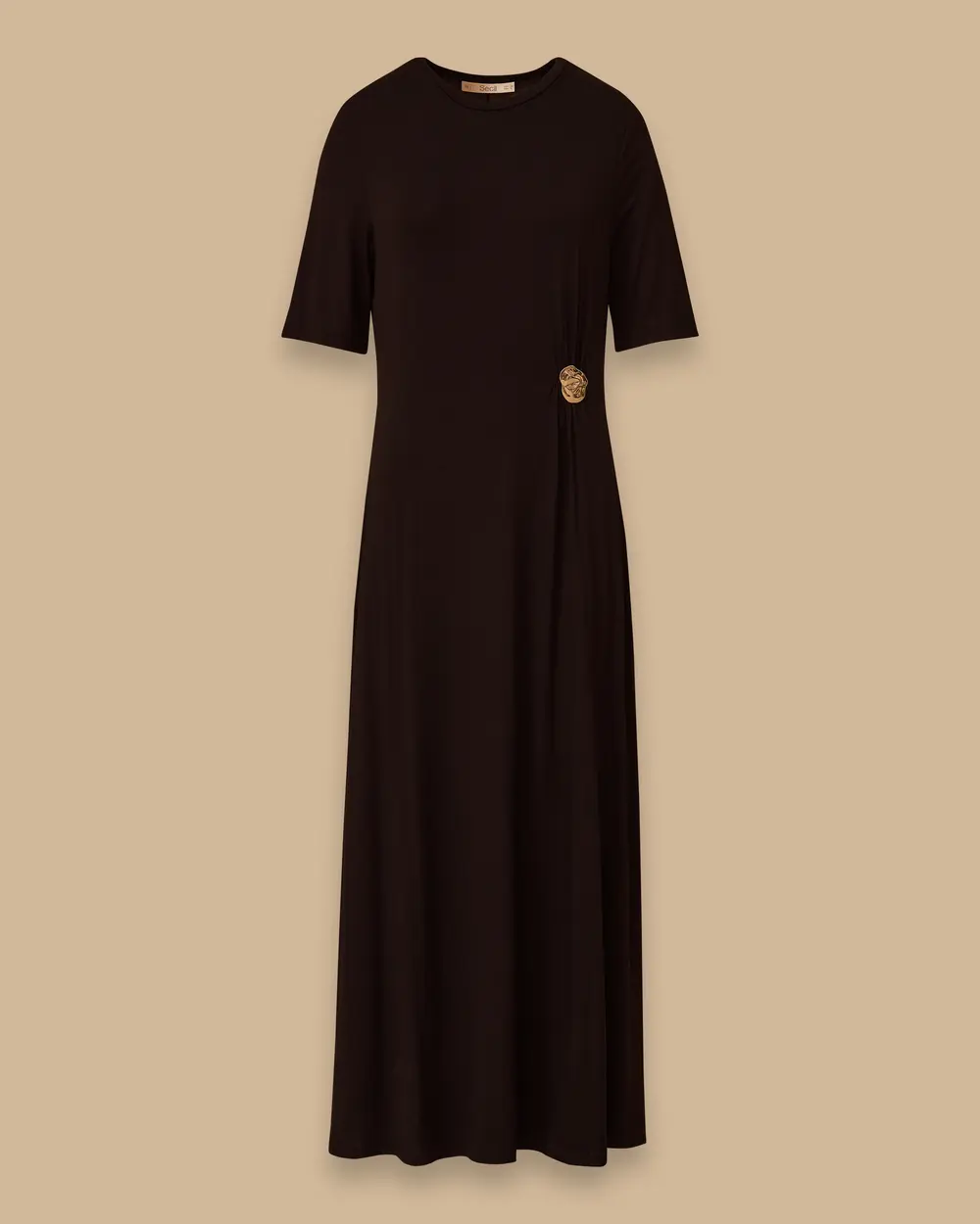 Accessory Detailed Combed Dress