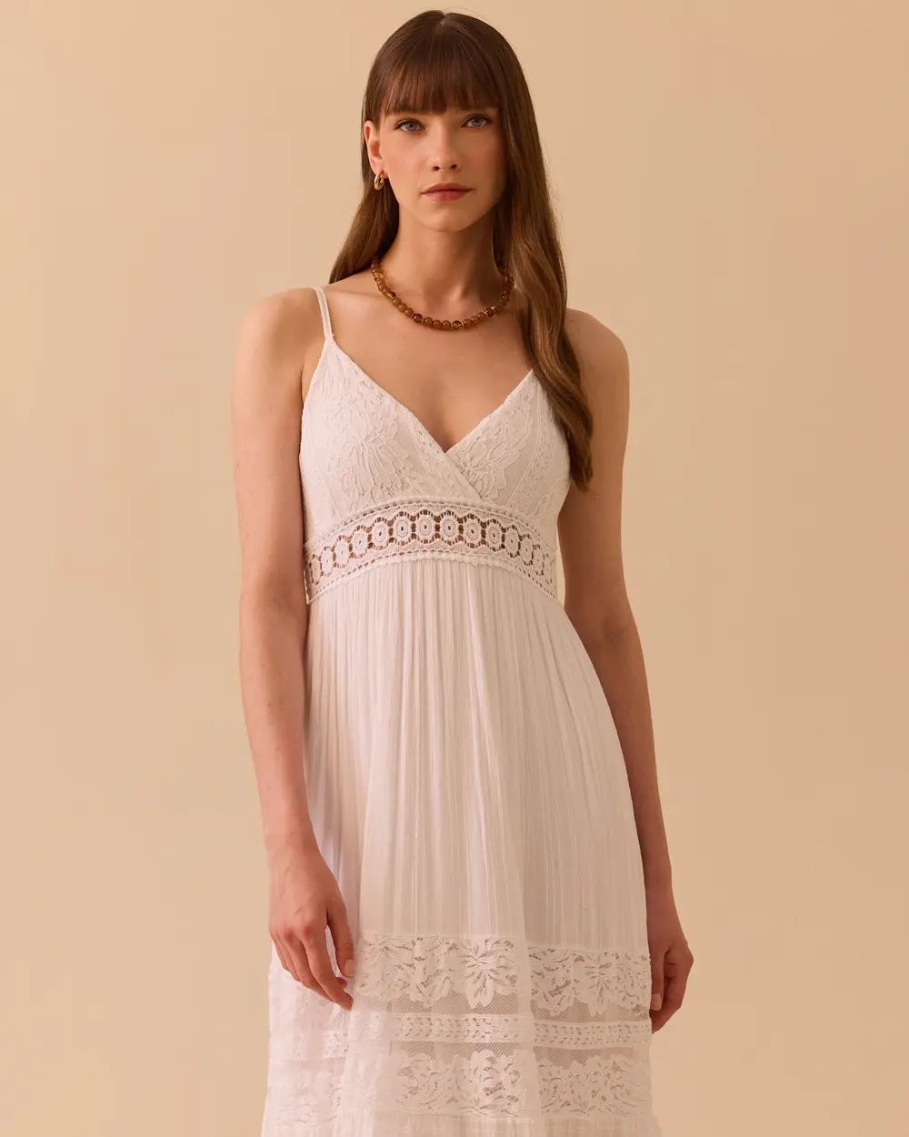 Lace Detailed Dress with Straps