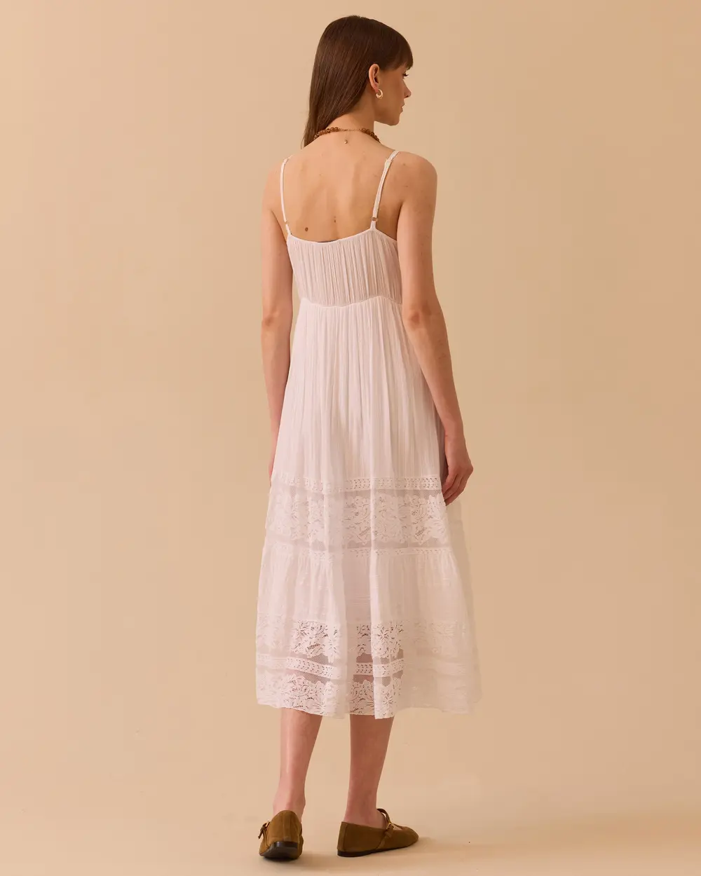 Lace Detailed Dress with Straps