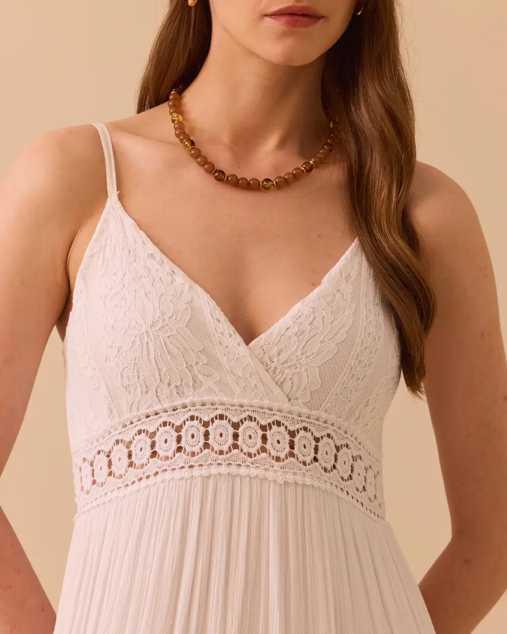 Lace Detailed Dress with Straps