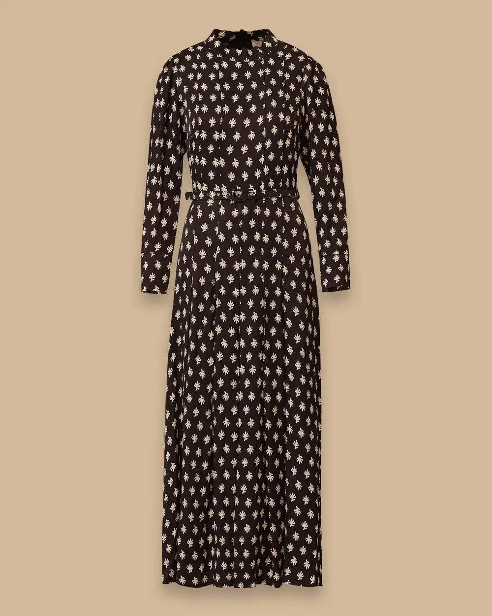 Patterned Belt Detailed Dress