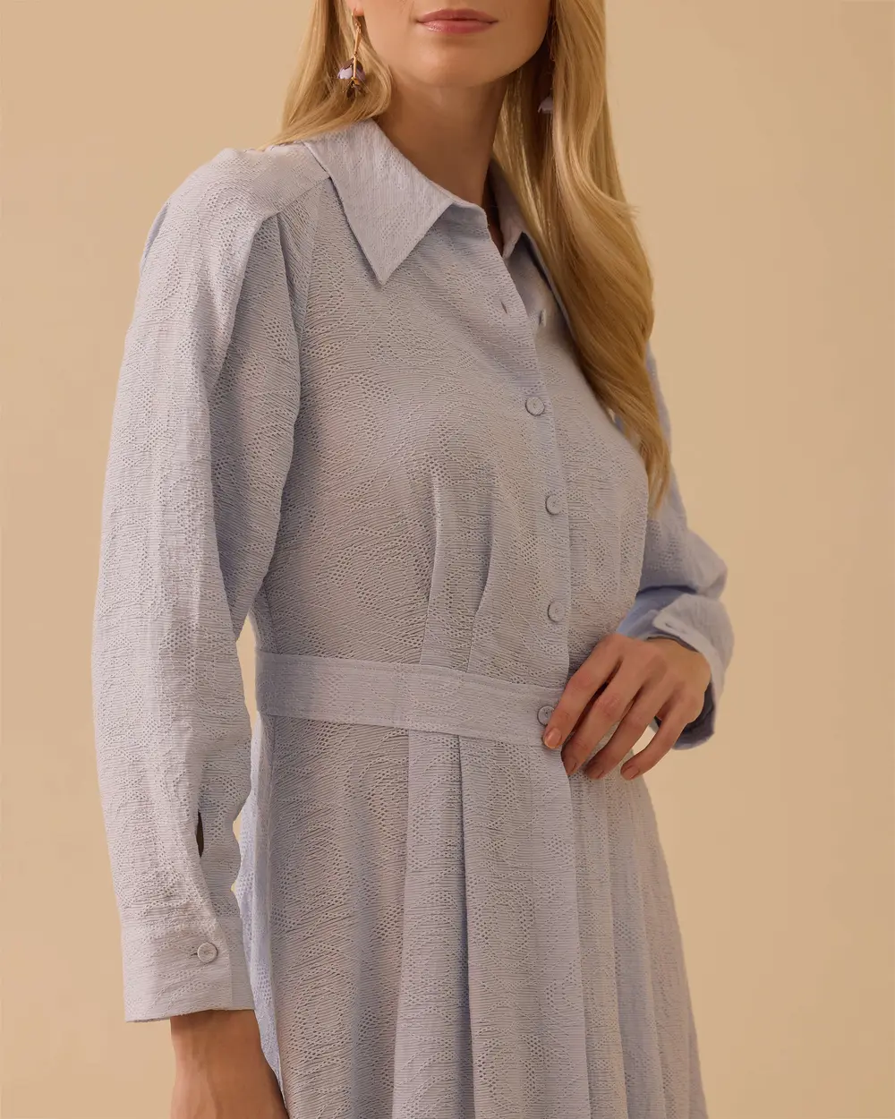 Desenli Pileli Elbise