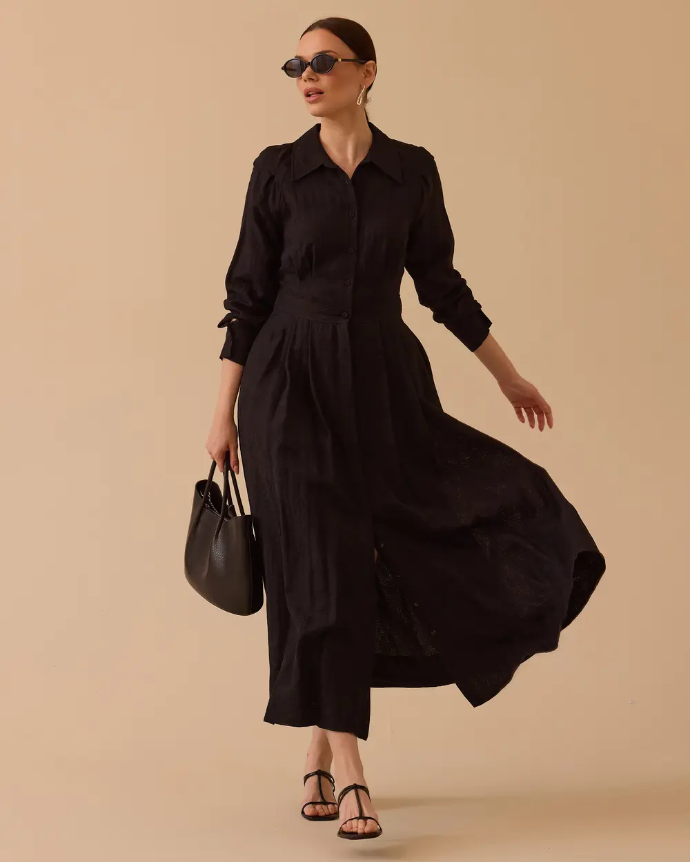 Patterned Pleated Dress