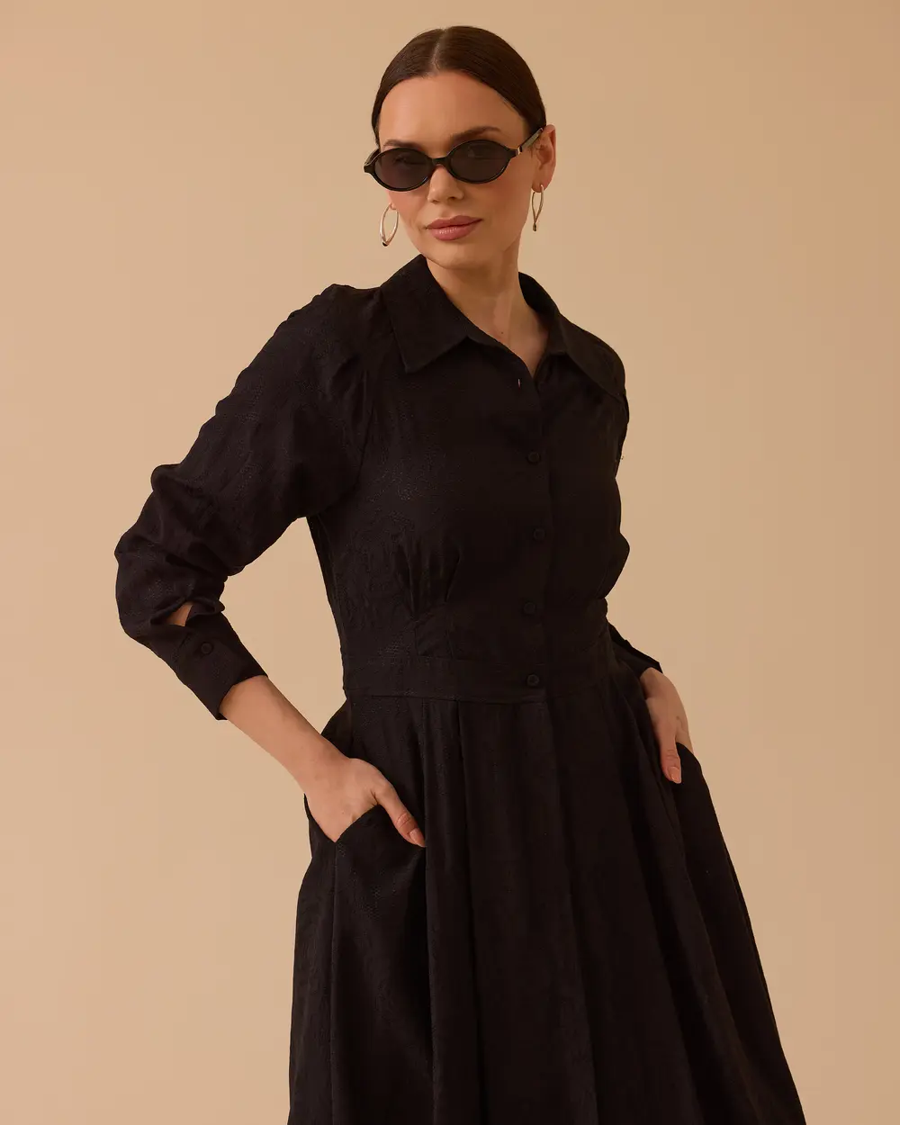 Patterned Pleated Dress