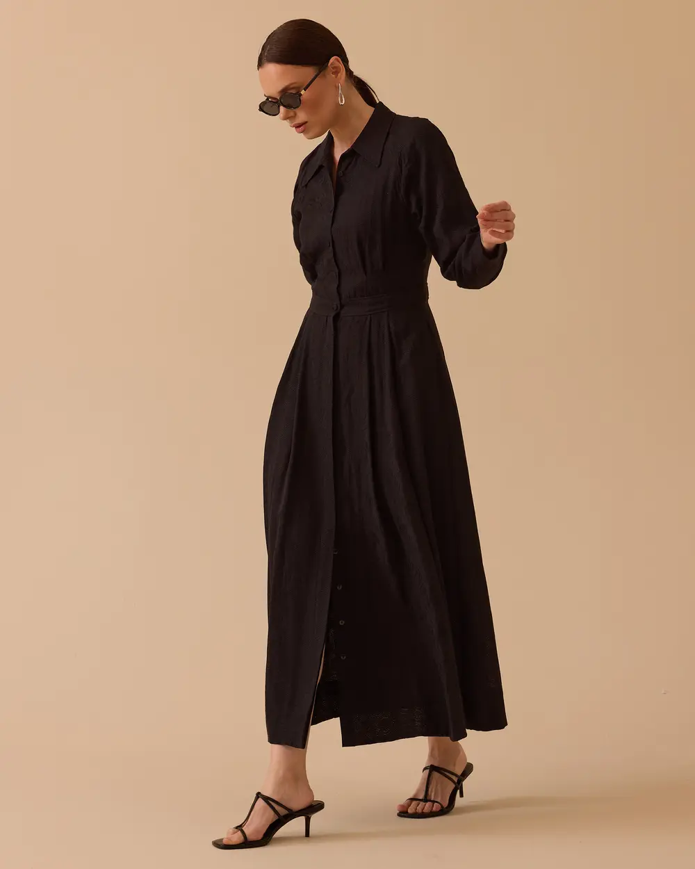 Patterned Pleated Dress