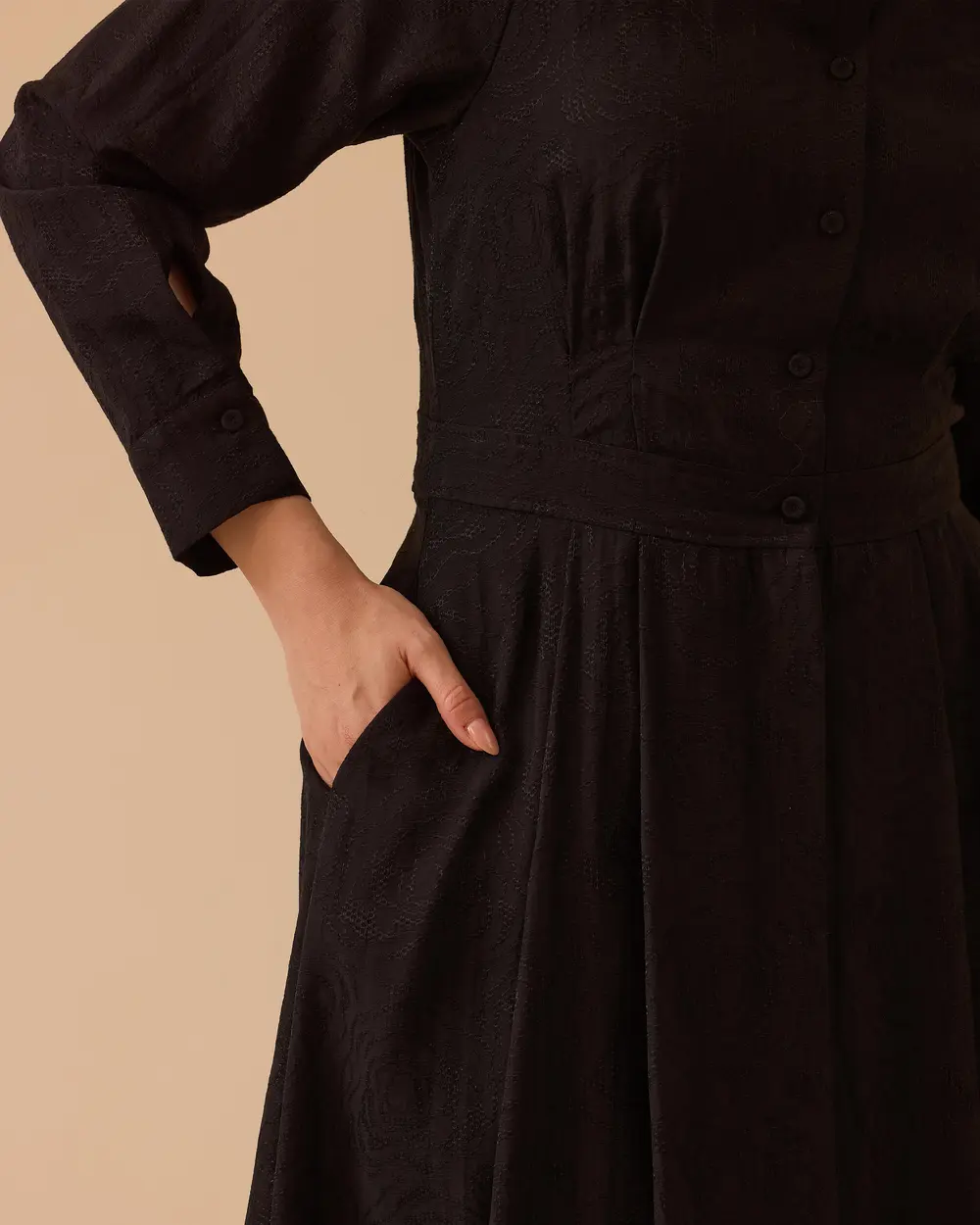 Patterned Pleated Dress