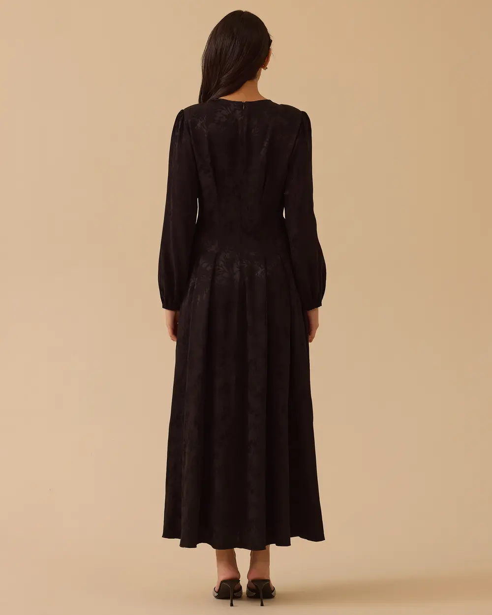 Pileli Jakarlı A Kesim Elbise