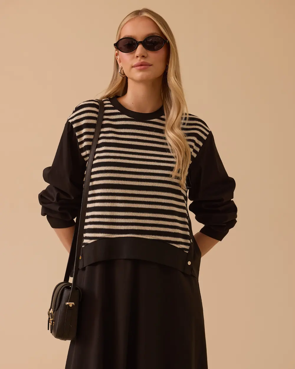 Striped Layered Pocket Dress