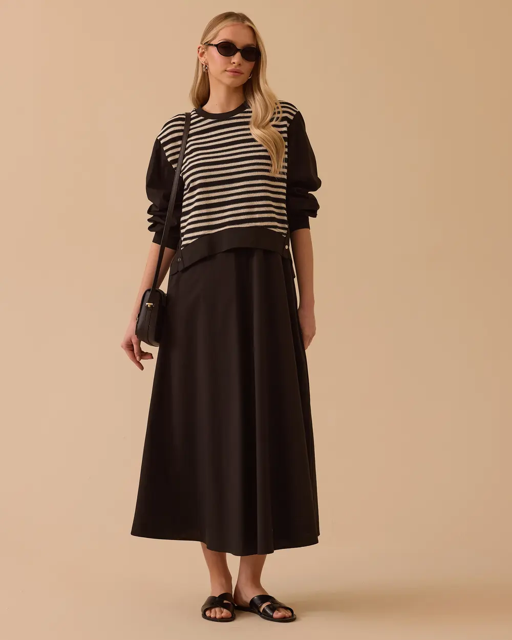 Striped Layered Pocket Dress