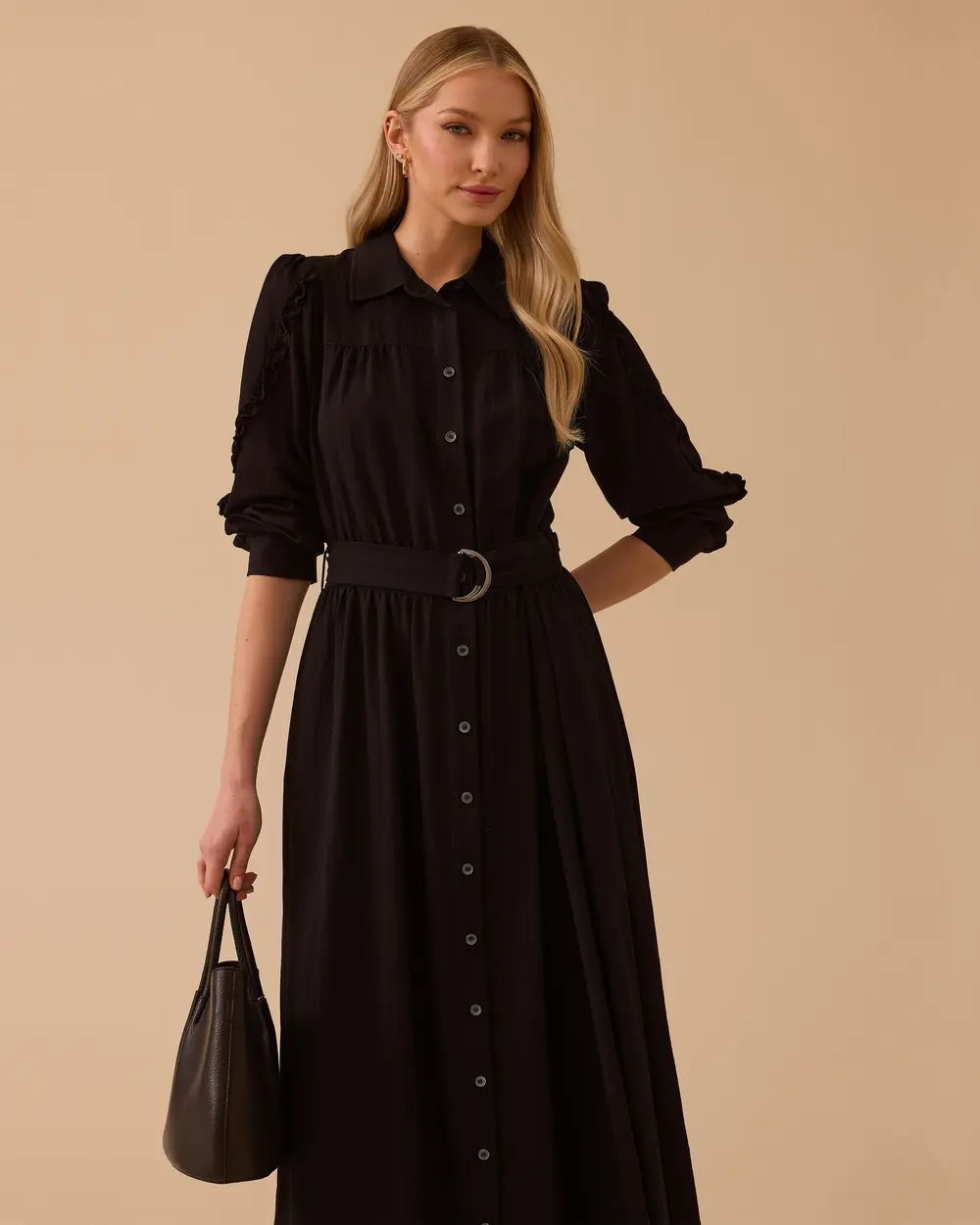 Frill Detailed Belted Dress