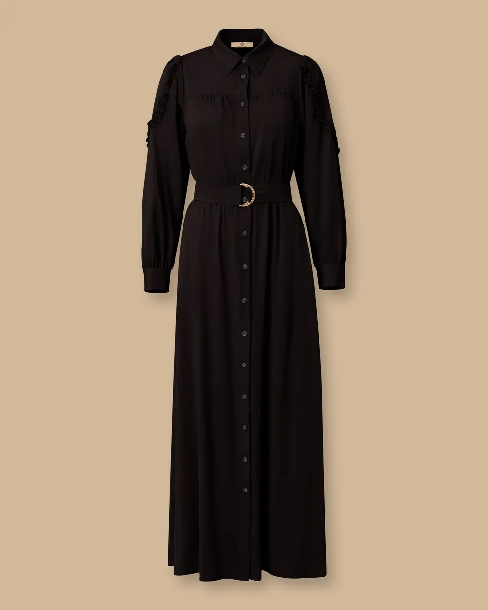 Frill Detailed Belted Dress