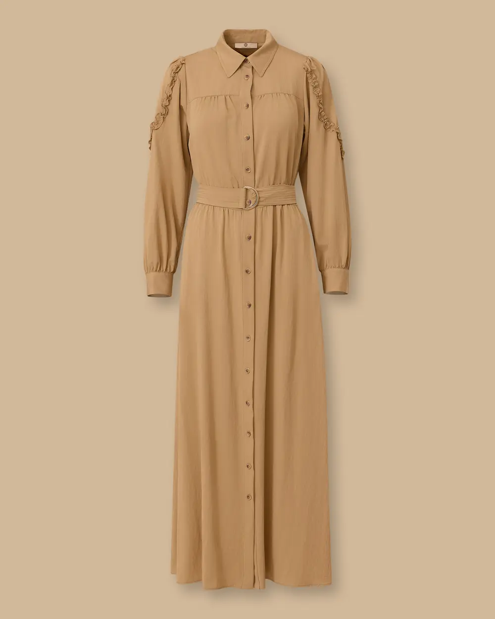 Frill Detailed Belted Dress