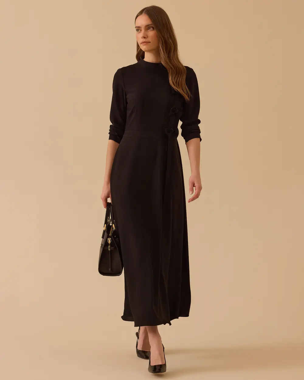 Long Dress with Bow Detail