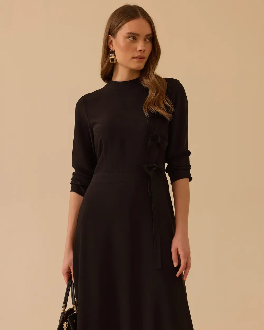 Long Dress with Bow Detail