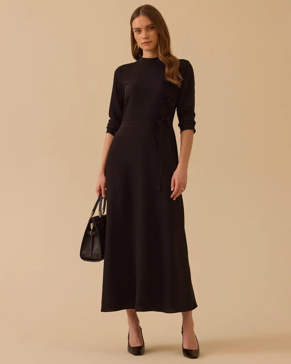 Long Dress with Bow Detail