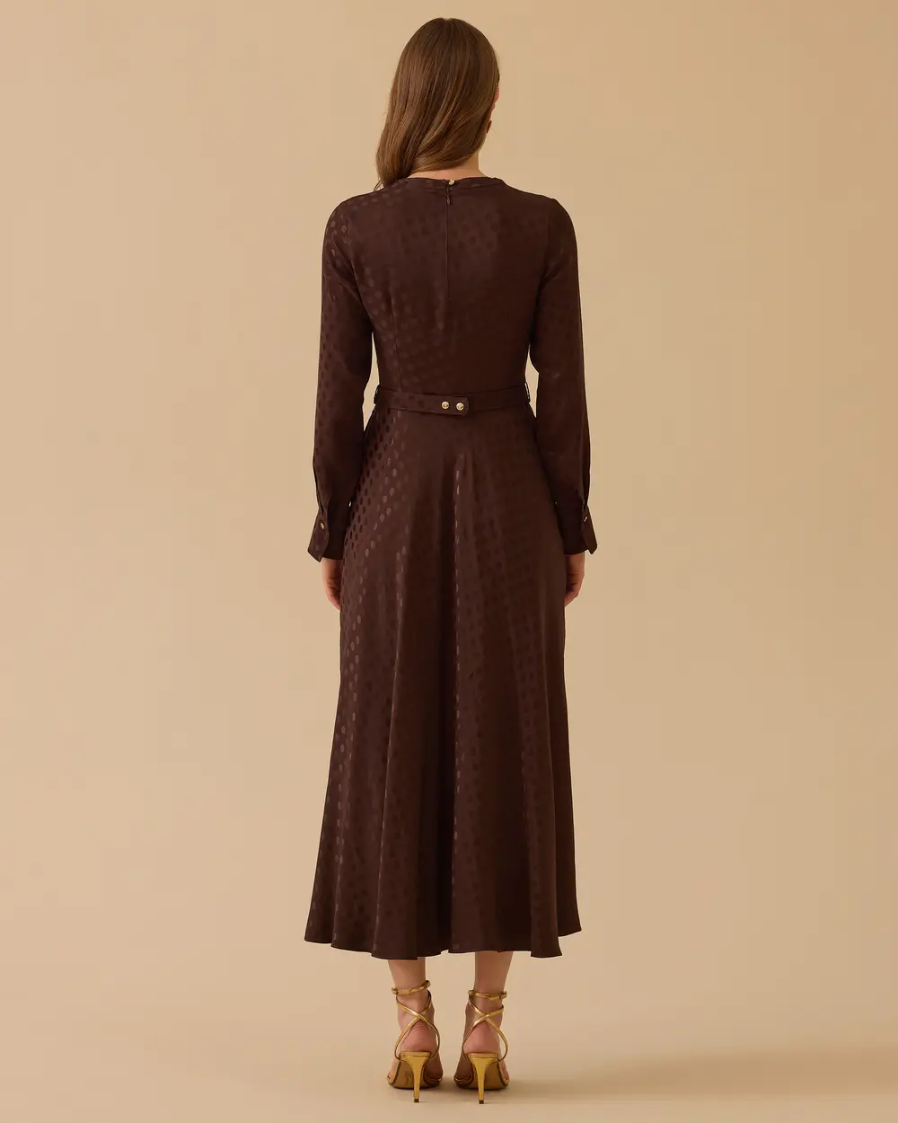 Polka Dot Belt Detailed Dress