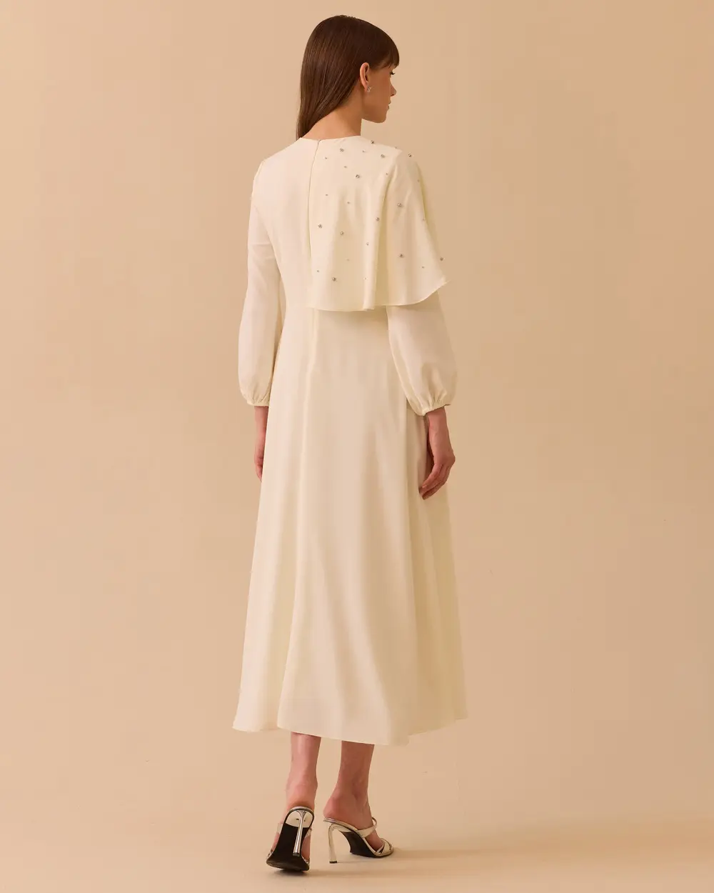 Long Sleeve Stone Detailed Dress