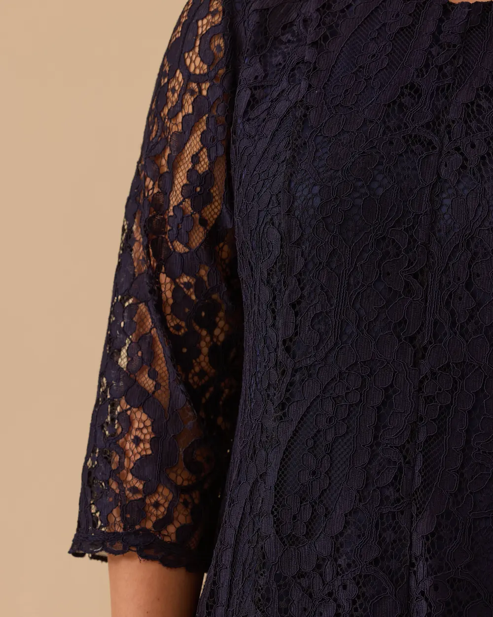 Büyük Beden Midi Dantel Elbise