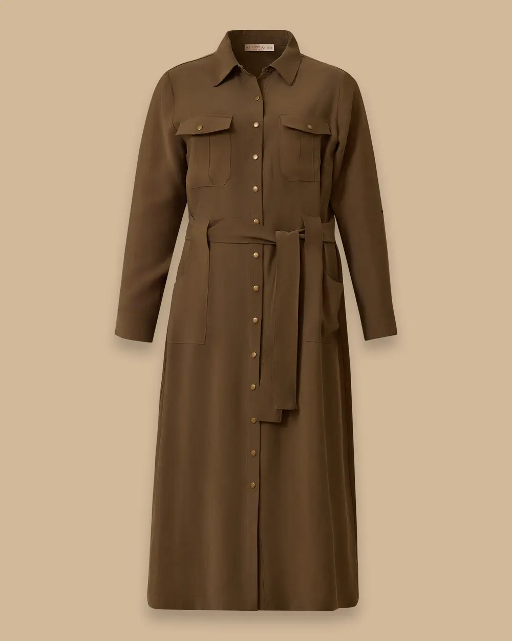 Plus Size Tie-up Detailed Pocket Dress