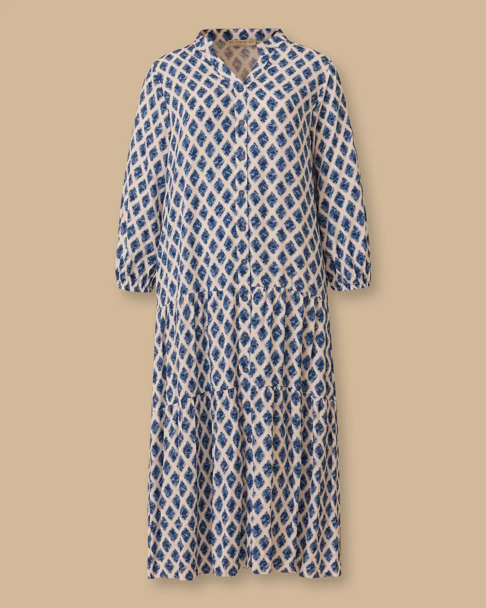 Büyük Beden Desenli Volanlı Elbise