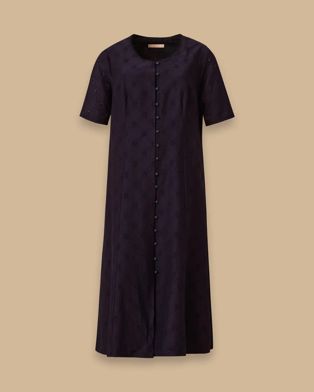 Plus-Size Embroidered Button-Down Dress