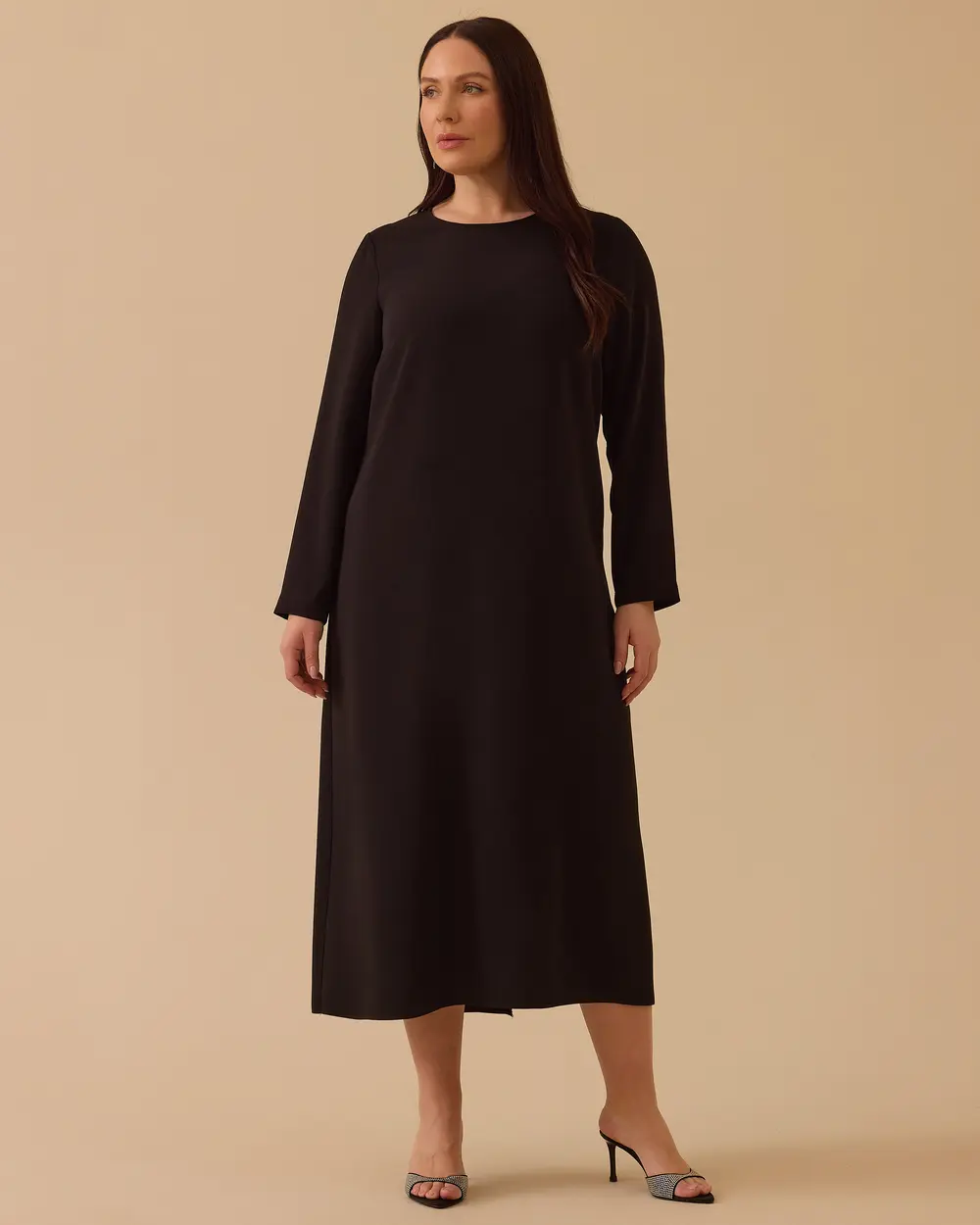 Büyük Beden Midi Basic Elbise