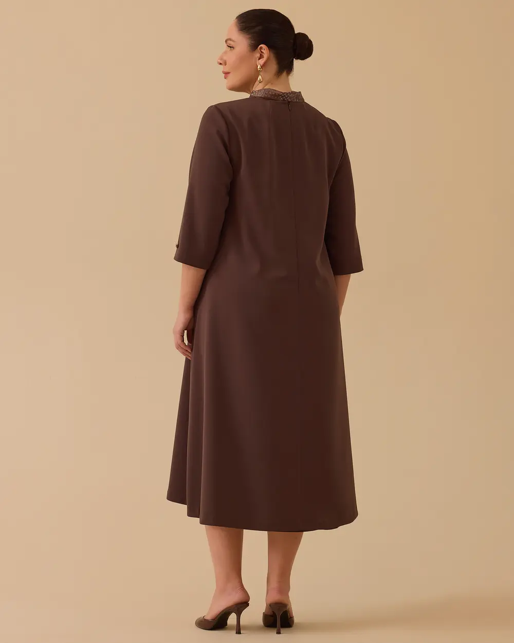 Plus Size Scarf Midi Length Dress