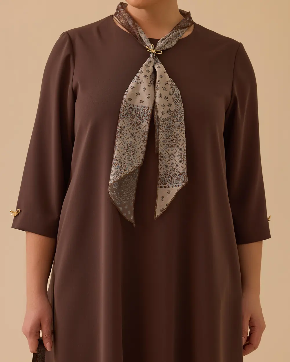 Plus Size Scarf Midi Length Dress