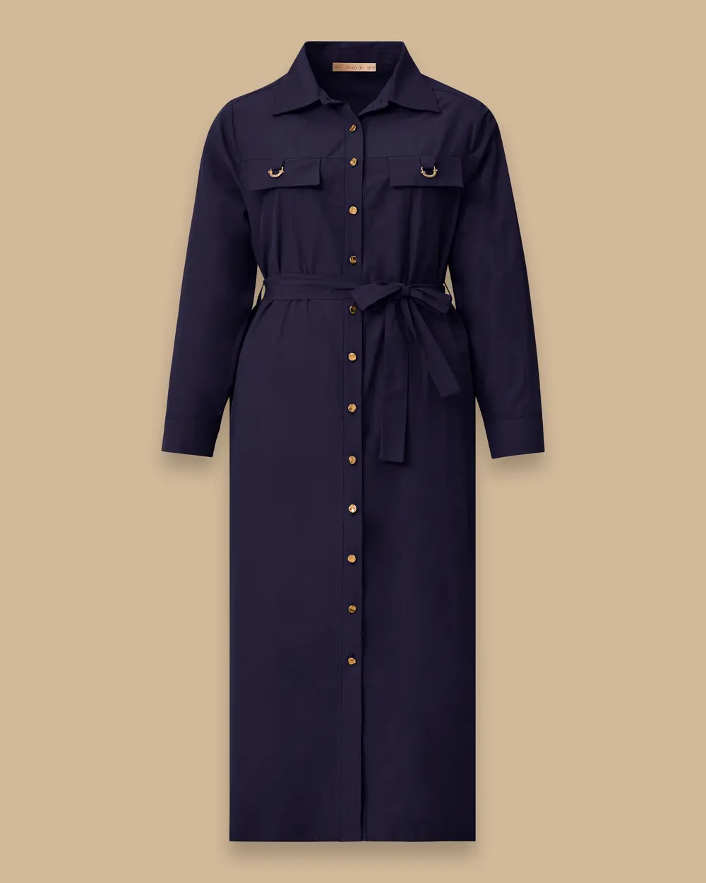Plus Size Belt Detailed Shirt Dress