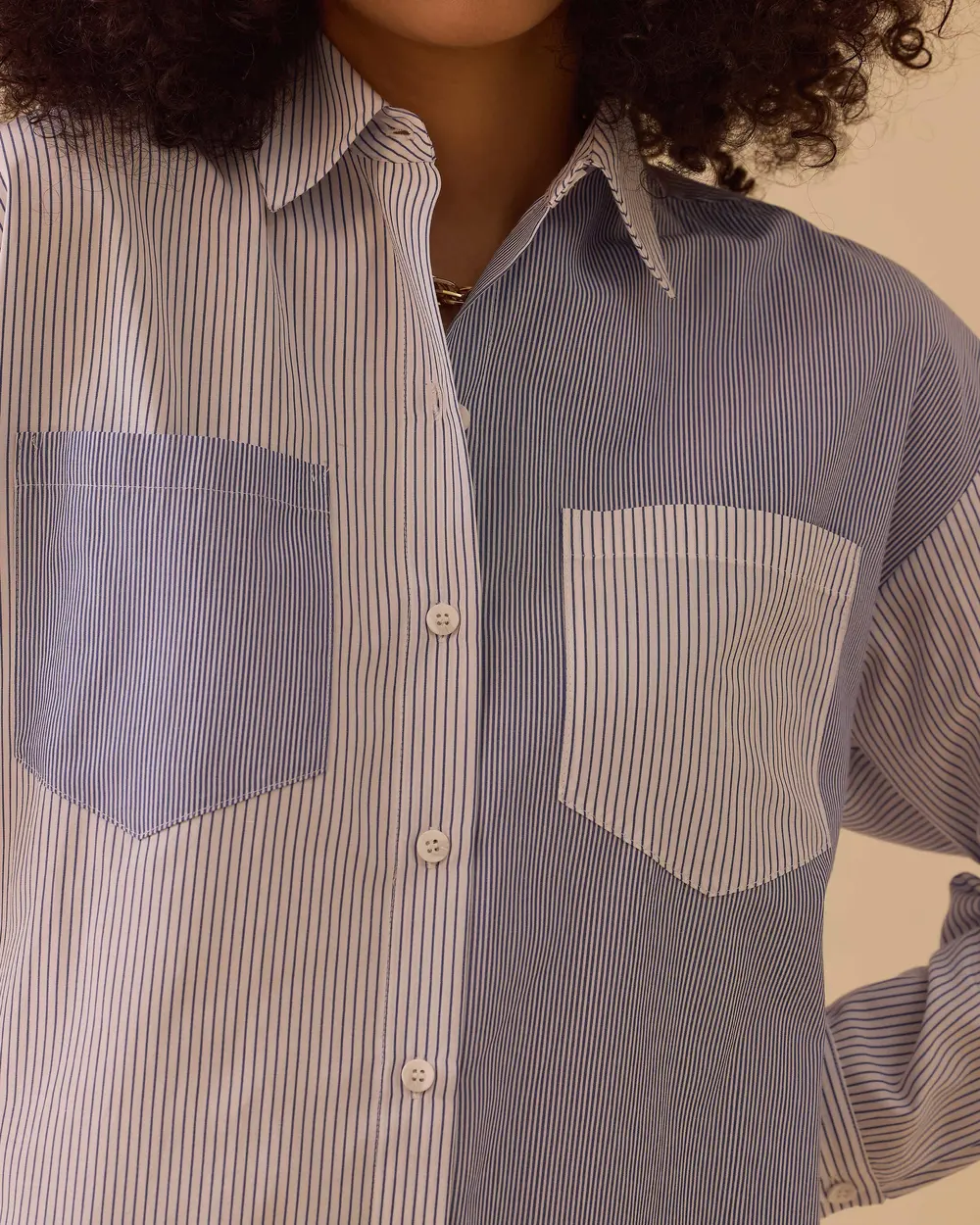 Çizgili Cep Kuplu Gömlek