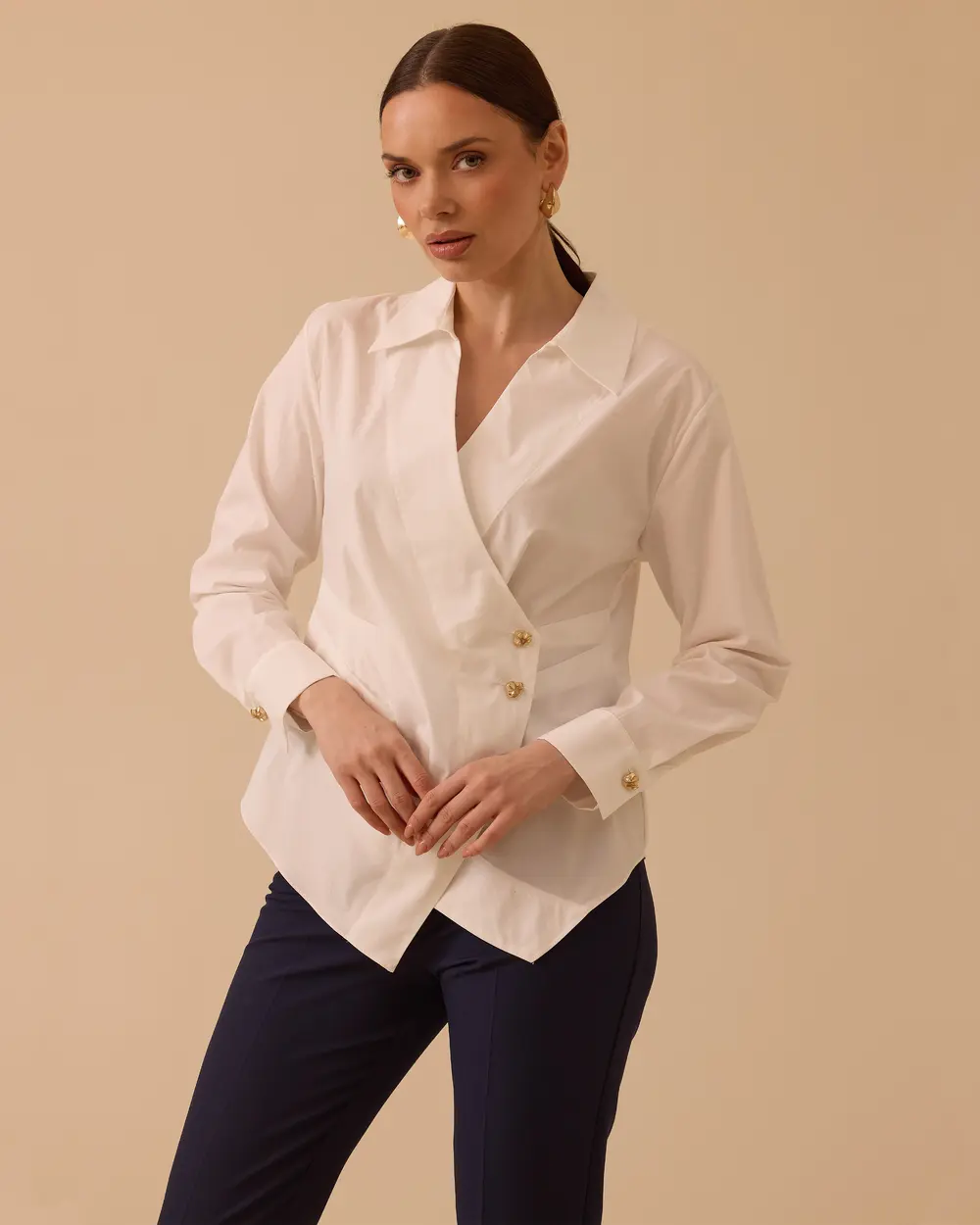 Pile Detaylı Kruvaze Gömlek