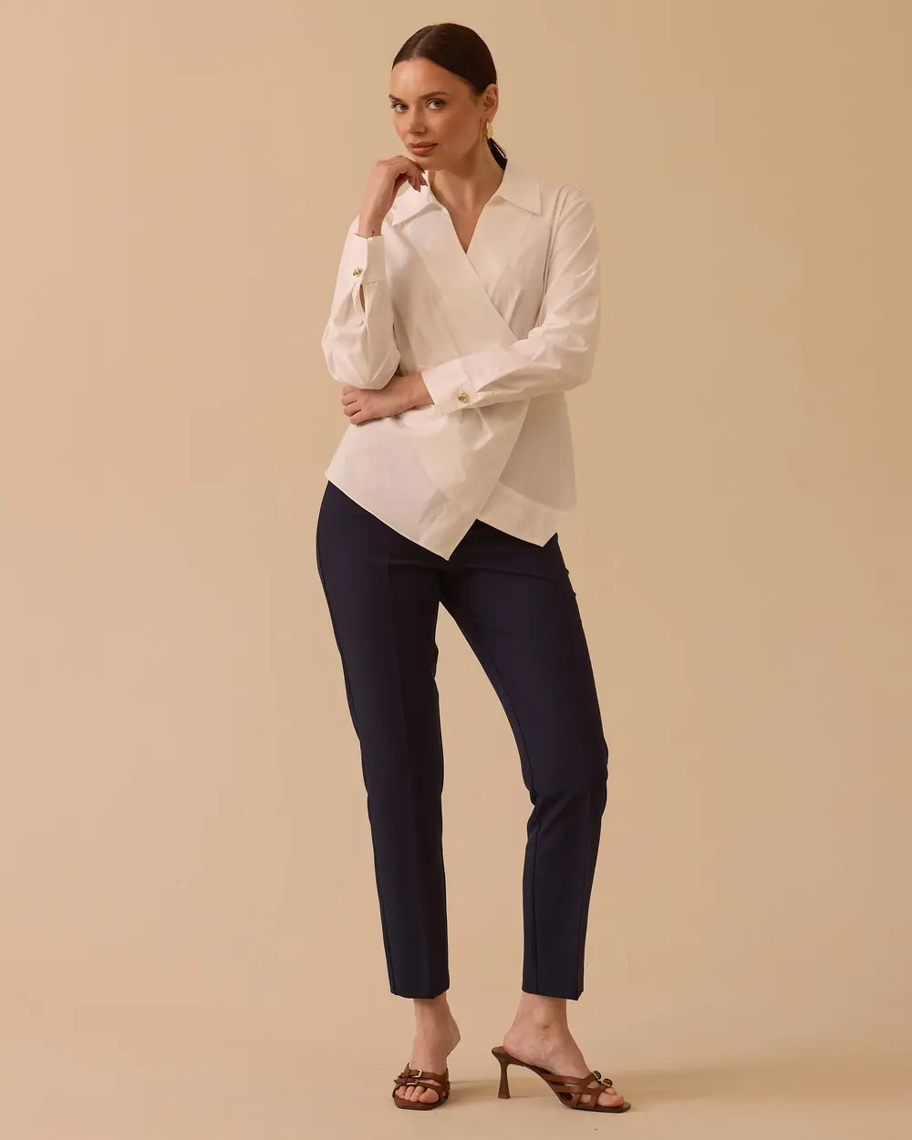 Pile Detaylı Kruvaze Gömlek