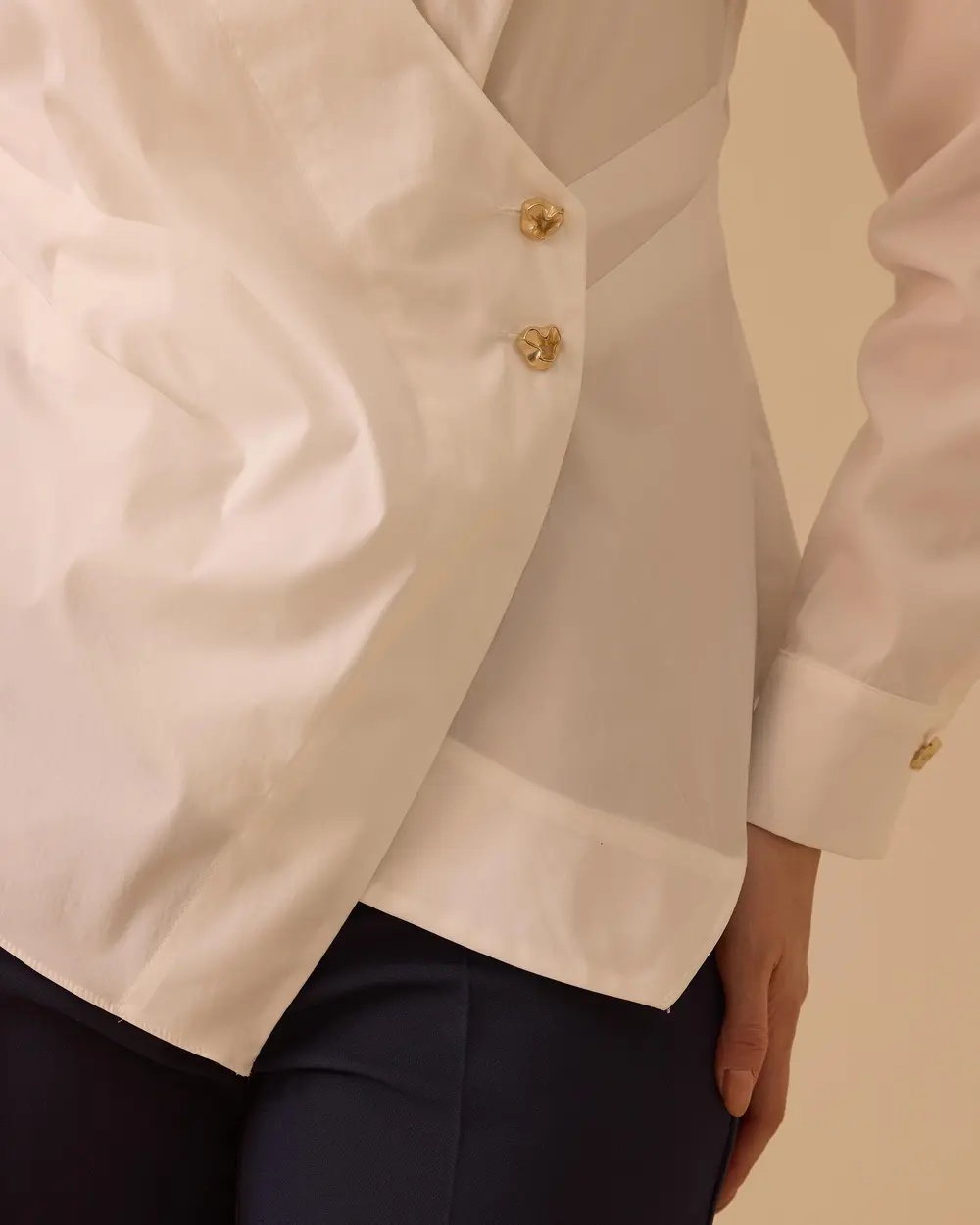 Pile Detaylı Kruvaze Gömlek