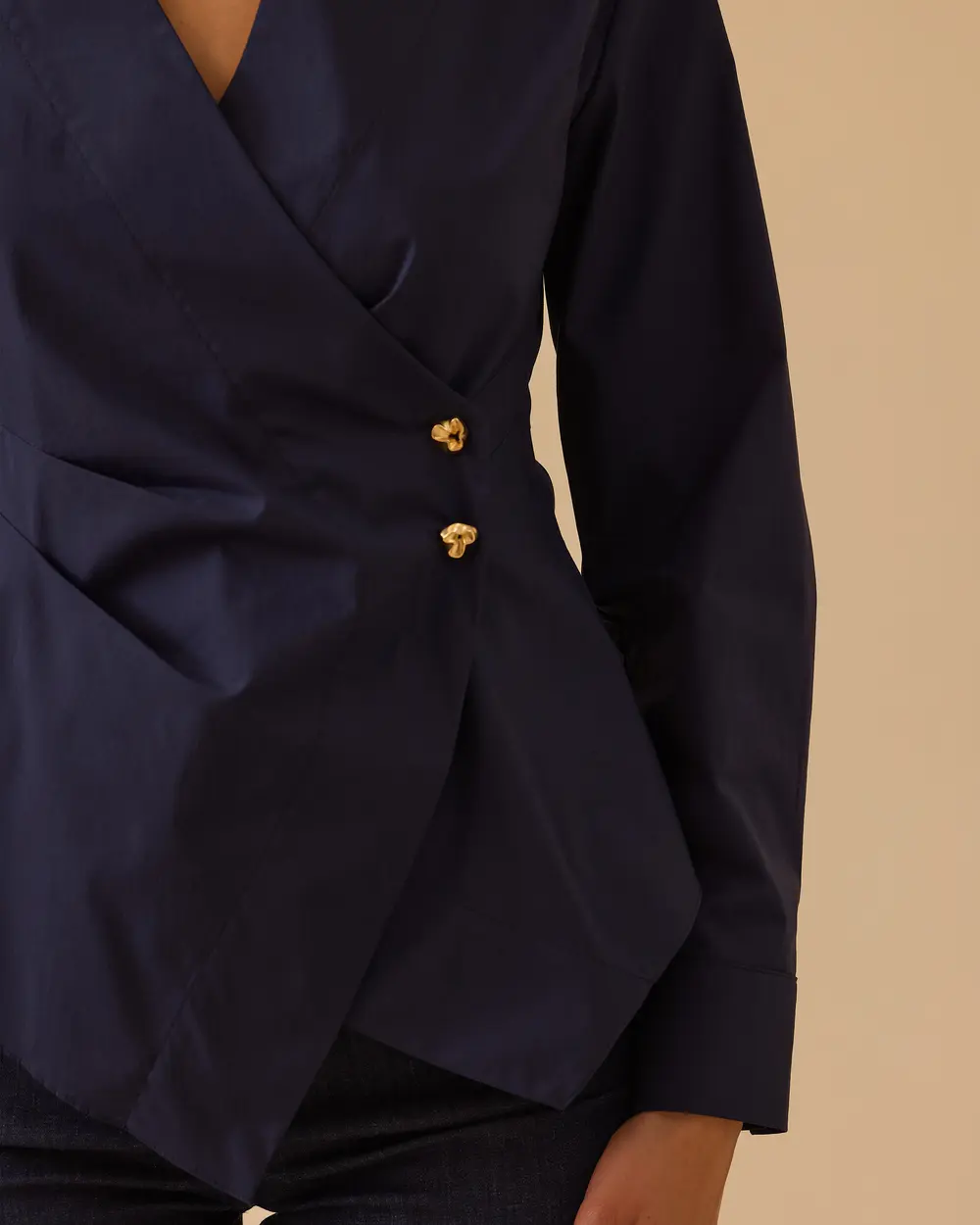 Pile Detaylı Kruvaze Gömlek