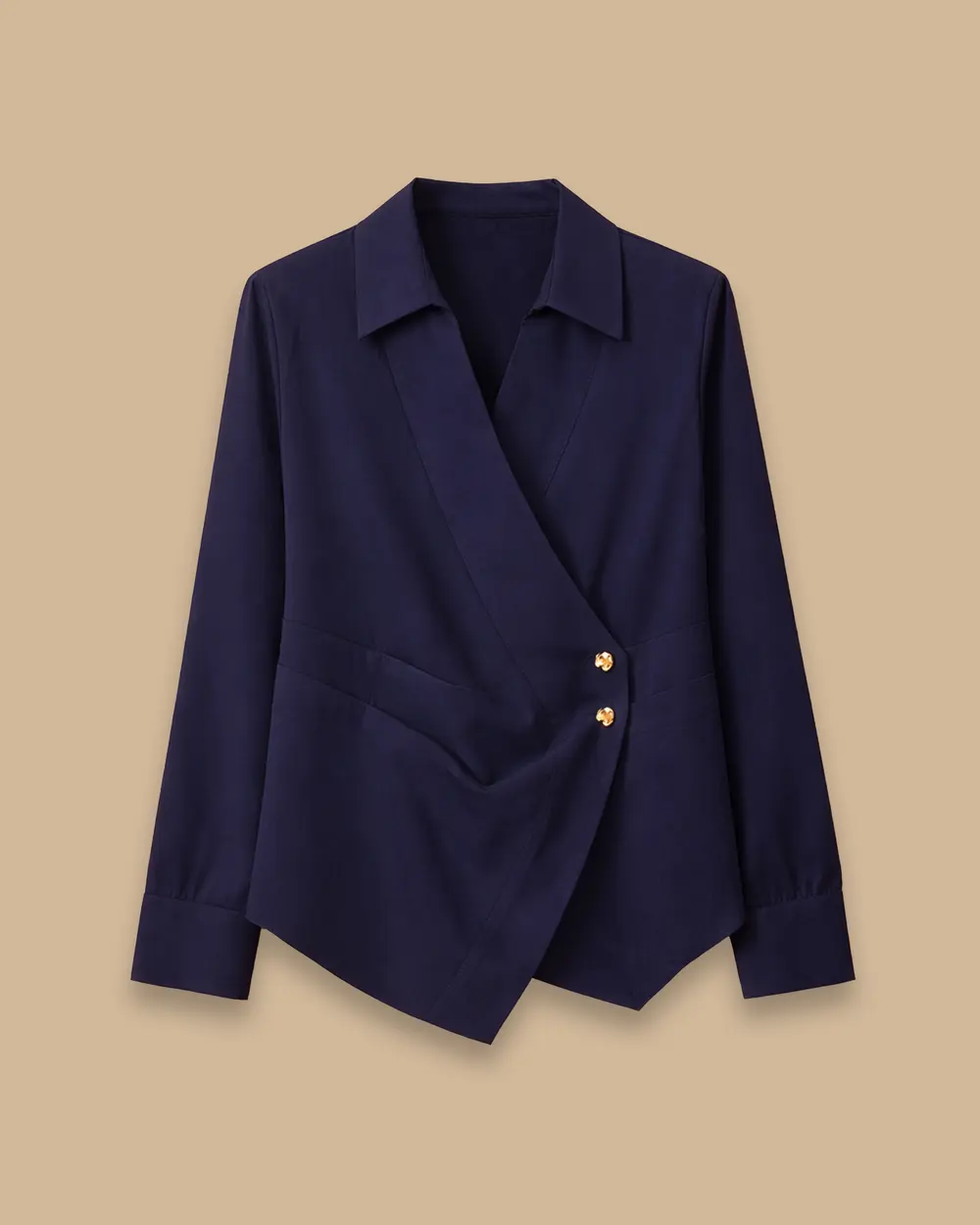 Pile Detaylı Kruvaze Gömlek