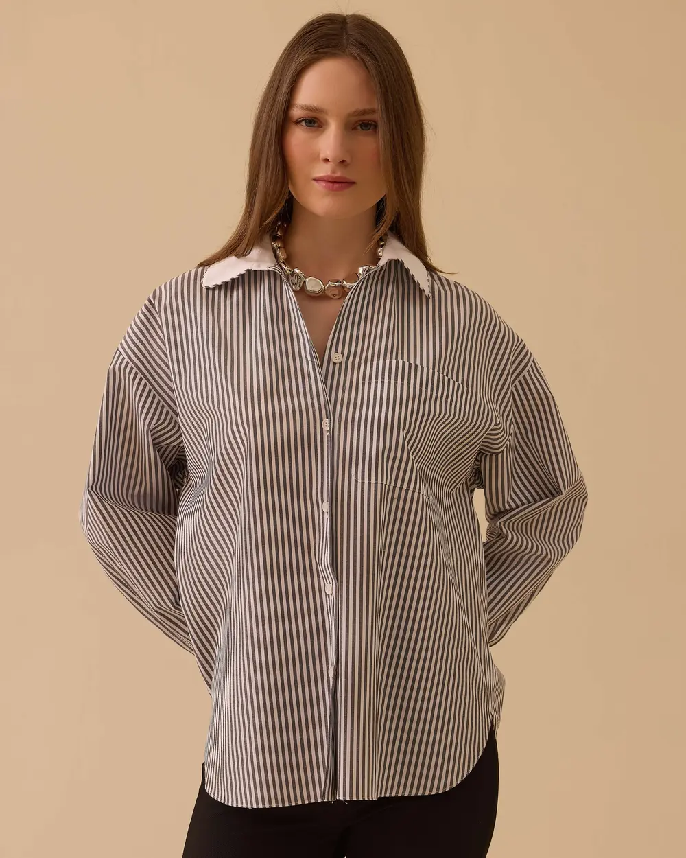 Çizgili Koton Gömlek