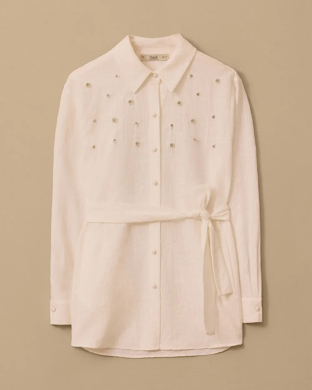 Pocket Shirt with Stone Belt Detail
