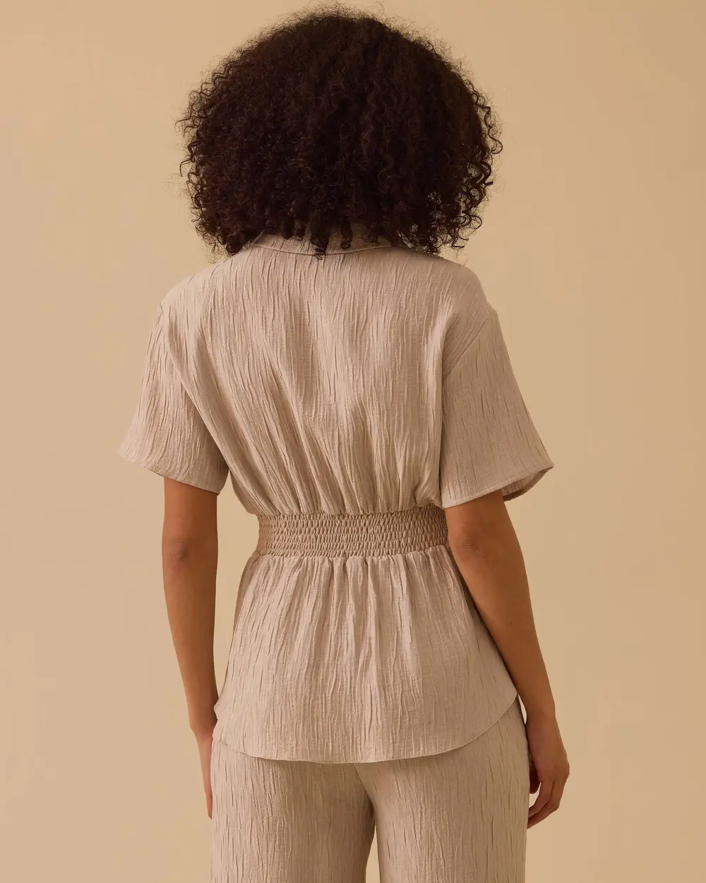 Beli Lastikli Krinkle Gömlek