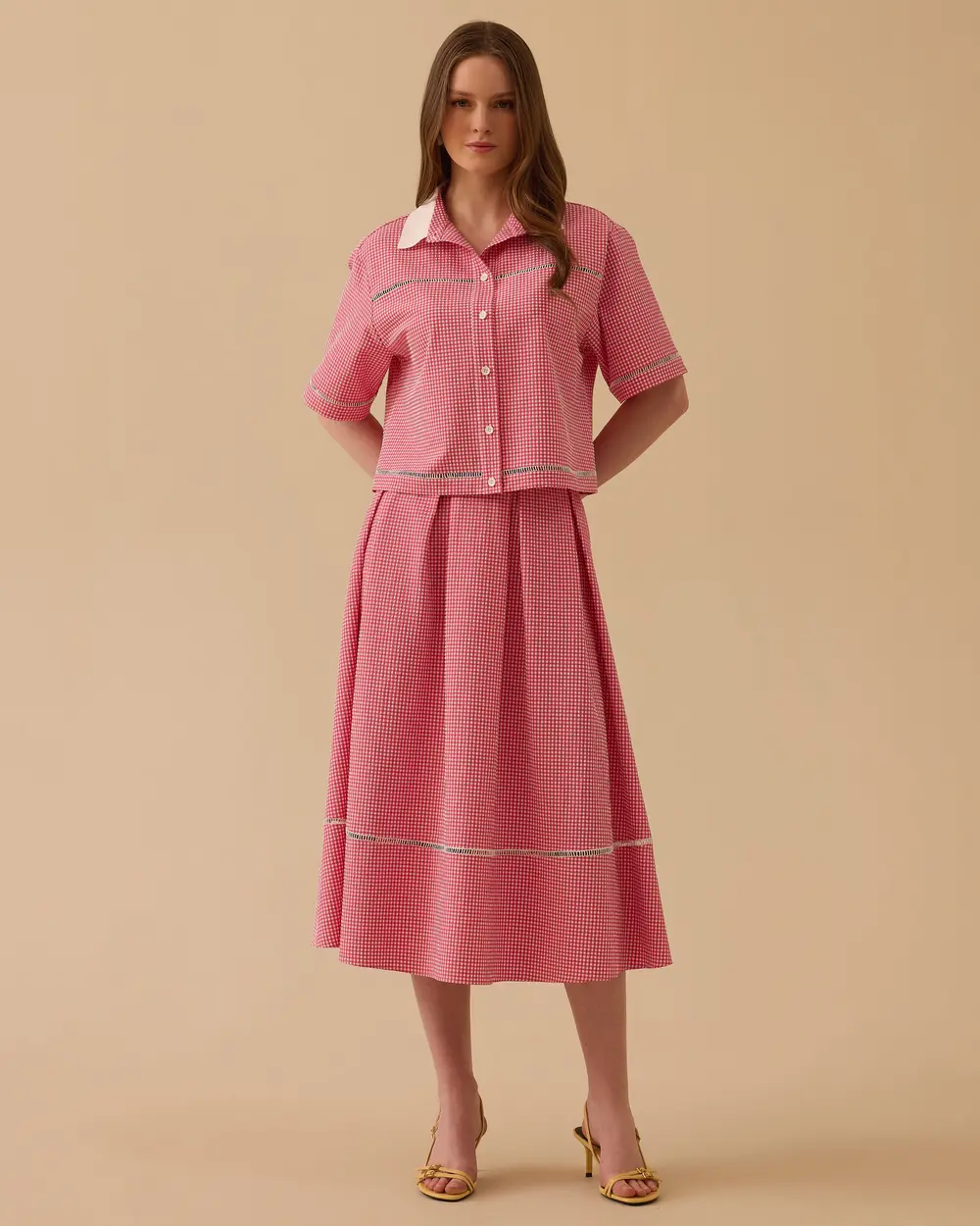 Checked Waist Length Shirt