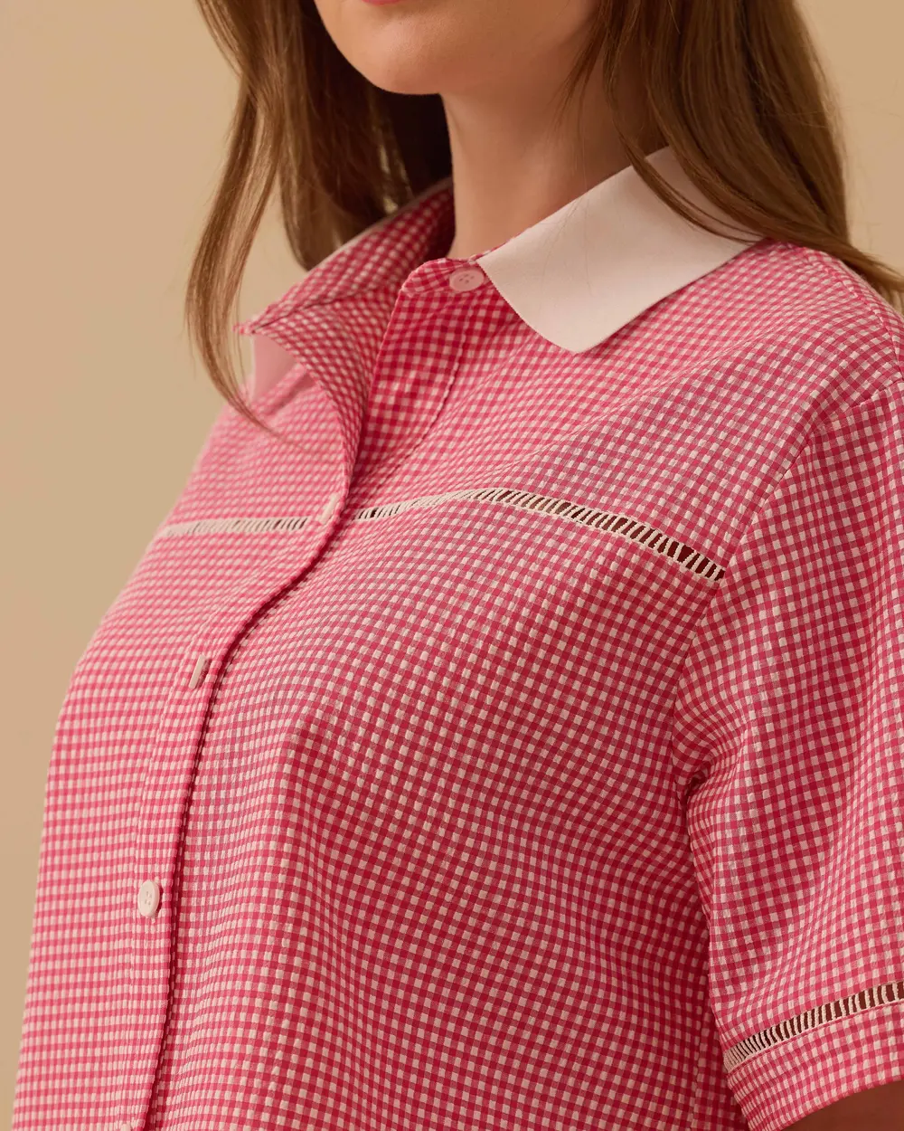 Checked Waist Length Shirt