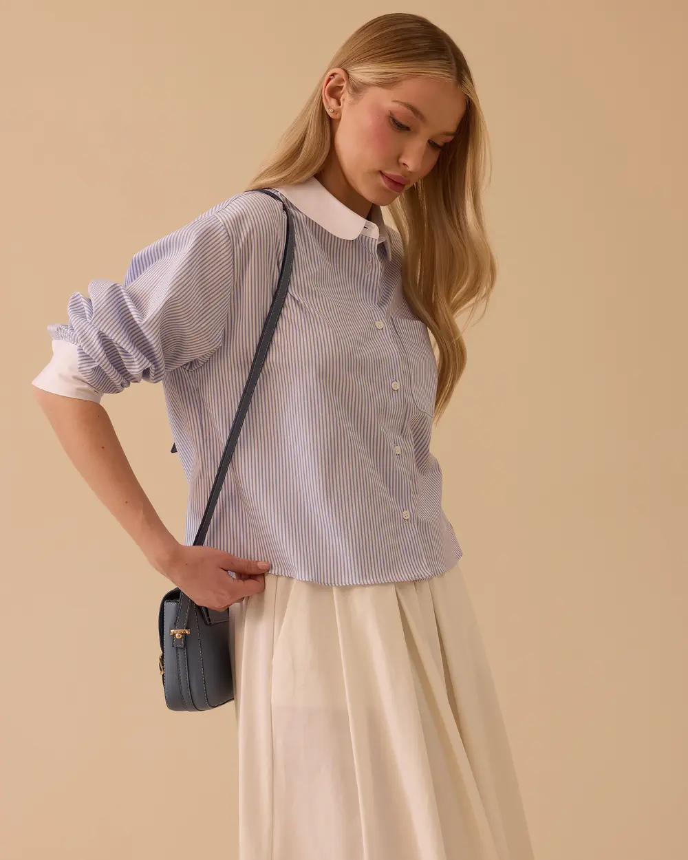 Çizgili Bel Boy Gömlek