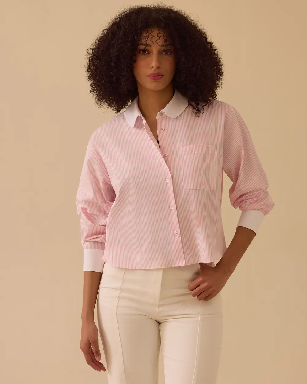 Çizgili Bel Boy Gömlek