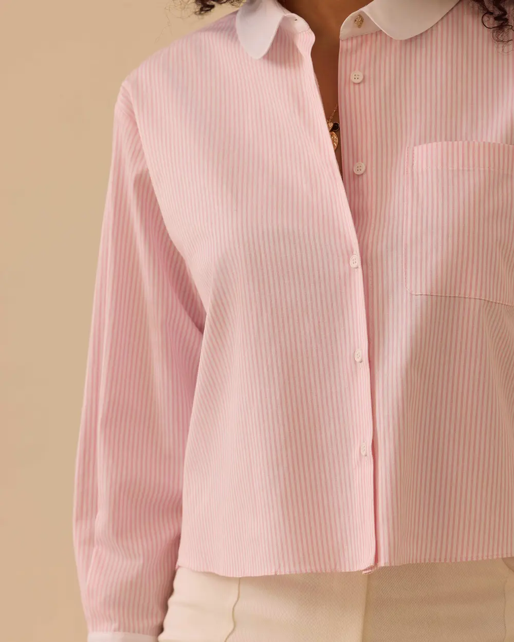 Çizgili Bel Boy Gömlek