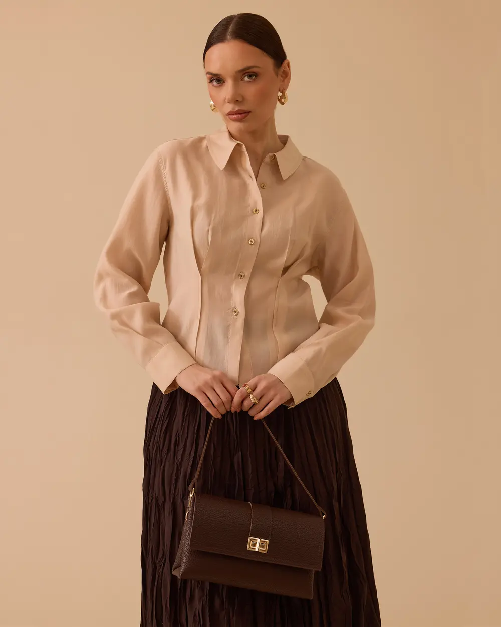 Pile Detaylı Bel Boy Gömlek