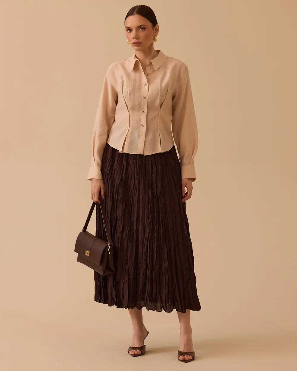 Pile Detaylı Bel Boy Gömlek