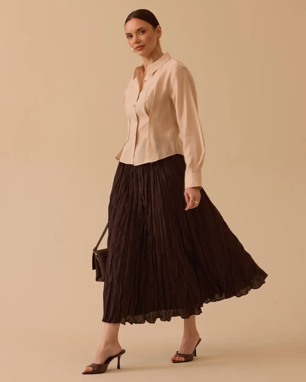 Pile Detaylı Bel Boy Gömlek